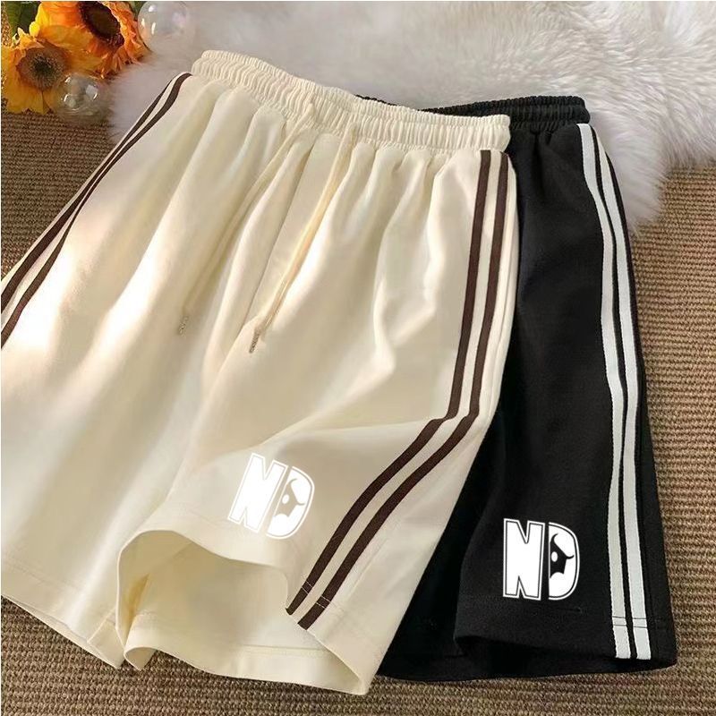 Trendy Summer New Casual Shorts for Women, Thin Sports Loose Fit, Hong Kong Style High-Waisted Wide-Leg Five-Point Mid-Length Shorts
