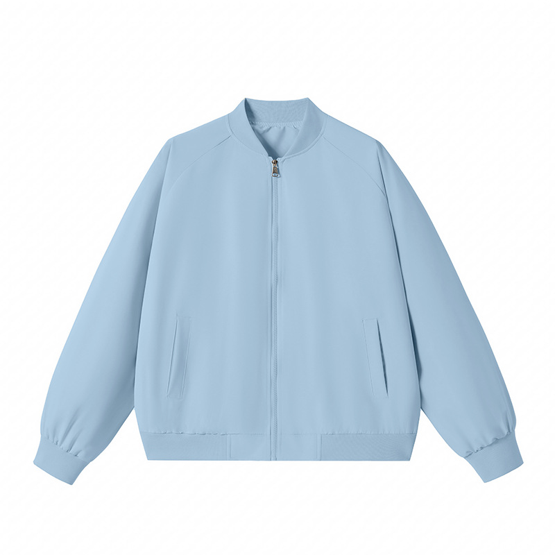 新款棒球服夹克男装春秋款立领夹克外套公版纯色上衣休闲百搭夹克