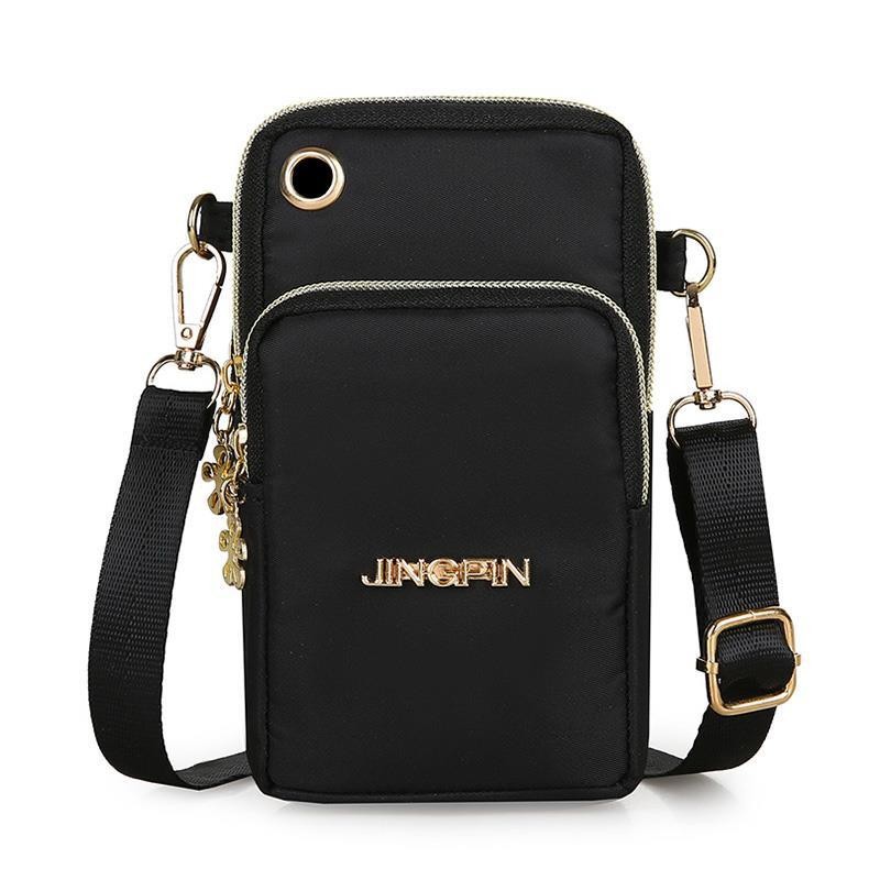 New cross-border 2021 soft fabric women's single-color vertical square zipper travel phone organizer, Korean style