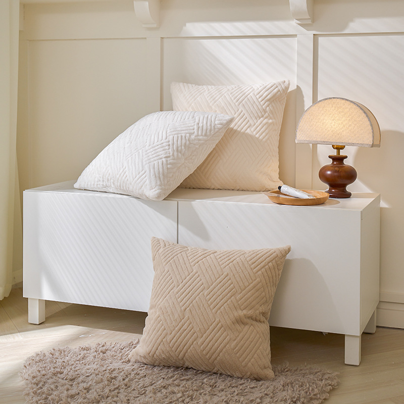 Double-Sided Floral Geometric Plush Throw Pillow Cover, Chinese Knot Floral Sofa Pillow Cover, Dropshipping