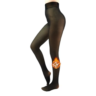 亚马逊跨境黑透肤fleece tight pants Transparent ladies False