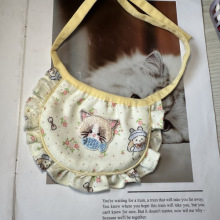 狗狗黄色点点可爱围巾围兜围嘴猫咪宠物口水兜口水巾比熊犬法斗