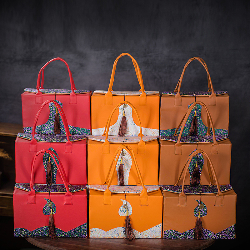 New Tea pot gift box leather fabric wedding and wedding zongzi nut moon cake coffee bag snack storage box New Tea pot gift box leather fabric wedding and wedding zongzi nut moon cake coffee bag snack storage box