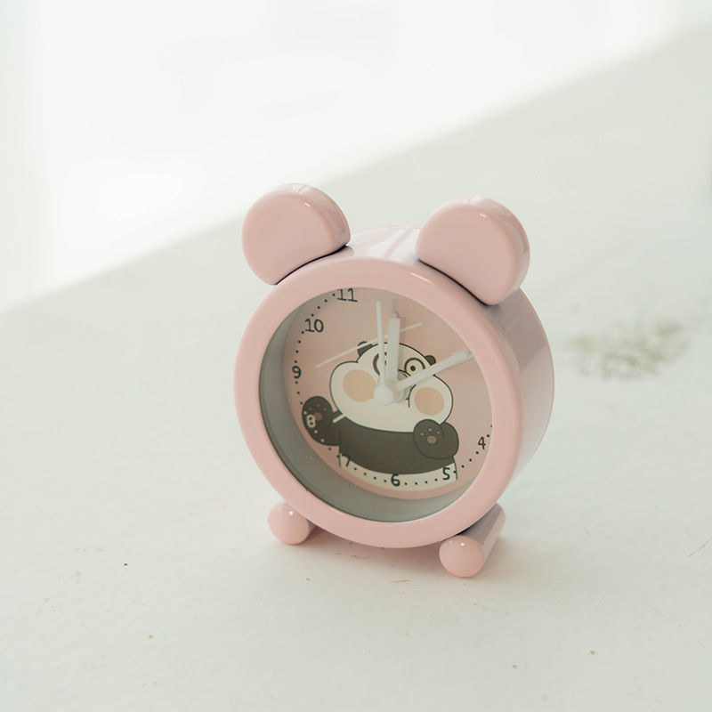 Directo de fábrica mini metal Oso de dibujos animados lindo pequeño despertador creativo único escritorio mesita de noche reloj despertador