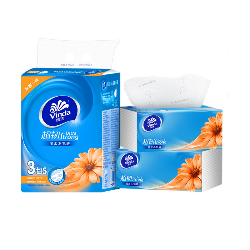 Vinda 細くて丈夫なティッシュペーパー 3 層 100 枚 3 パックのナプキン トイレットペーパー 取り外し可能なペーパータオル 家庭用 学生向け 手頃なパッケージ|undefined