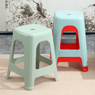 Rongsheng Household Plastic Stool Thickened Bench Simple Dining Table Square Stool Non-Slip High Stool Low Stool Chair Manufacturer Direct Sale