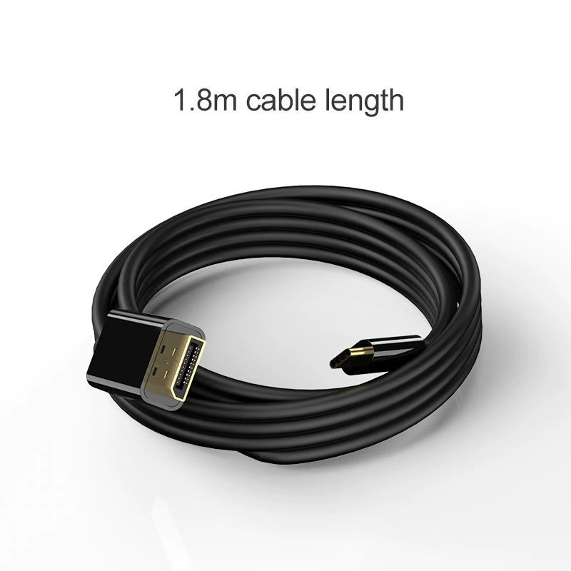 Кабель USB3.1 Type-C в DP 1,8 м, поддержка 4K60Hz, поворотный коннектор