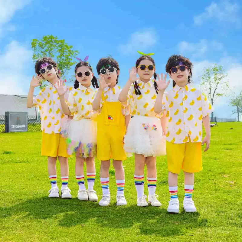 Детская форма для выступлений чирлидинга, форма для выступлений, форма для детского сада, летняя форма для детского сада с принтом бананов, свежая