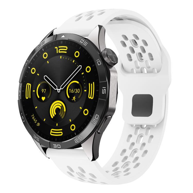 20 / 22mm correa de silicona general agujero plano agujero diseño transpirable botón negro correa de reemplazo de reloj de marca múltiple