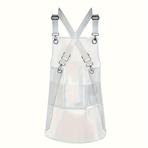 ins transparent TPU apron waterproof and oil-proof kitchen household workclothes women's cooking catering aquatic products special waist leather