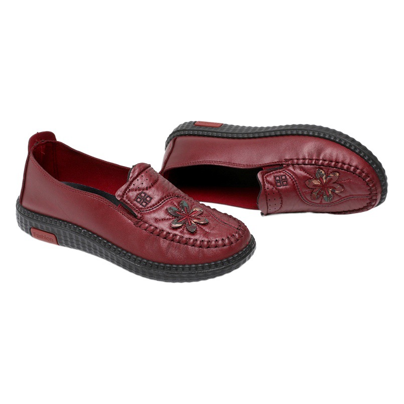 Nuevos viejos zapatos de tela de Beijing zapatos de mujer de fondo suave zapatos de mamá de poliuretano cómodos zapatos individuales zapatos de mujer de mediana edad y ancianos zapatos de leche planos