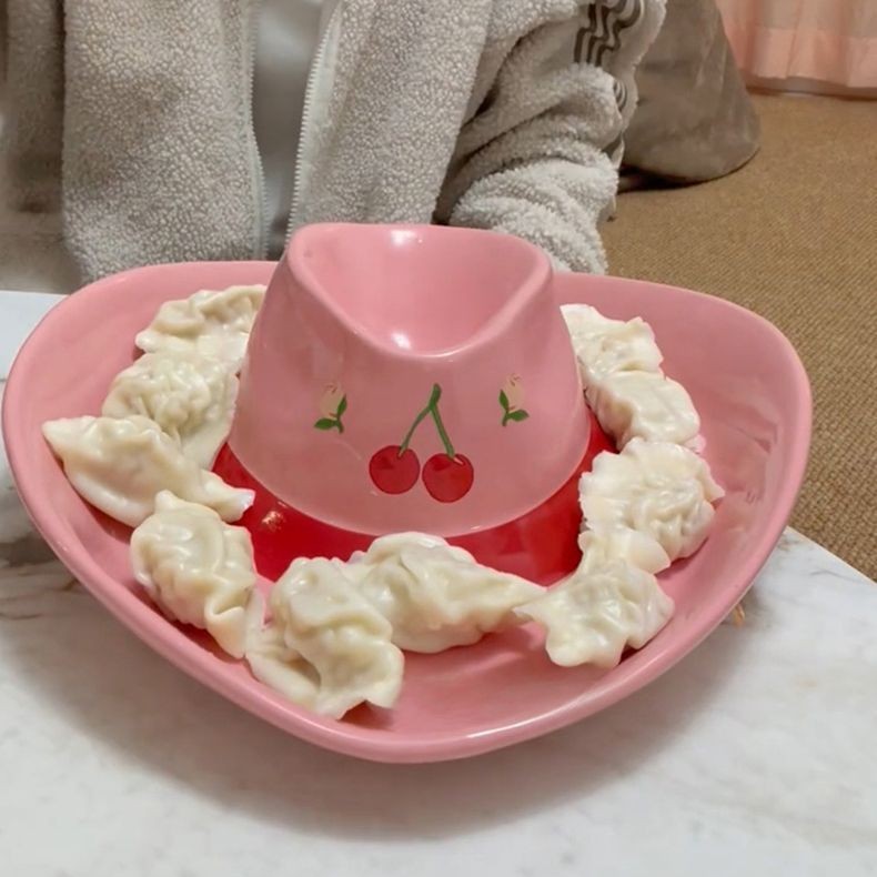 Platos de albóndigas con platos de frutas, platos de cerámica, platos de desayuno creativos para niñas, platos de mesa interesantes