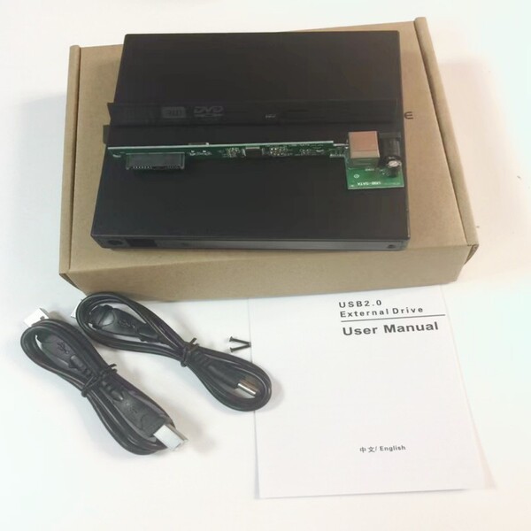 Notebook desktop USB2.0 external optical drive box mobile portable DVD kit 12.7/9.5mm Universal