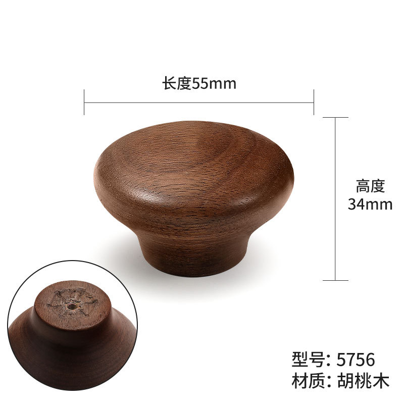 Tirador de madera estilo vintage para muebles