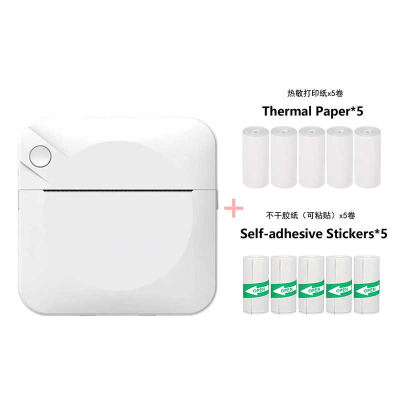 흰색 + 인쇄용지 5롤 + 스티커 5롤