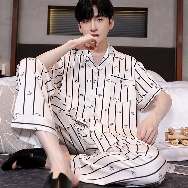 [쇼트 롱] 크라운 스트라이프 아이보리 화이트