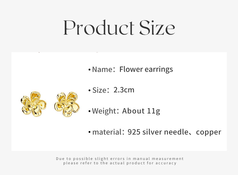 Title 1, Orecchini a lobo Fiore dOro Ago dArgento Retr...