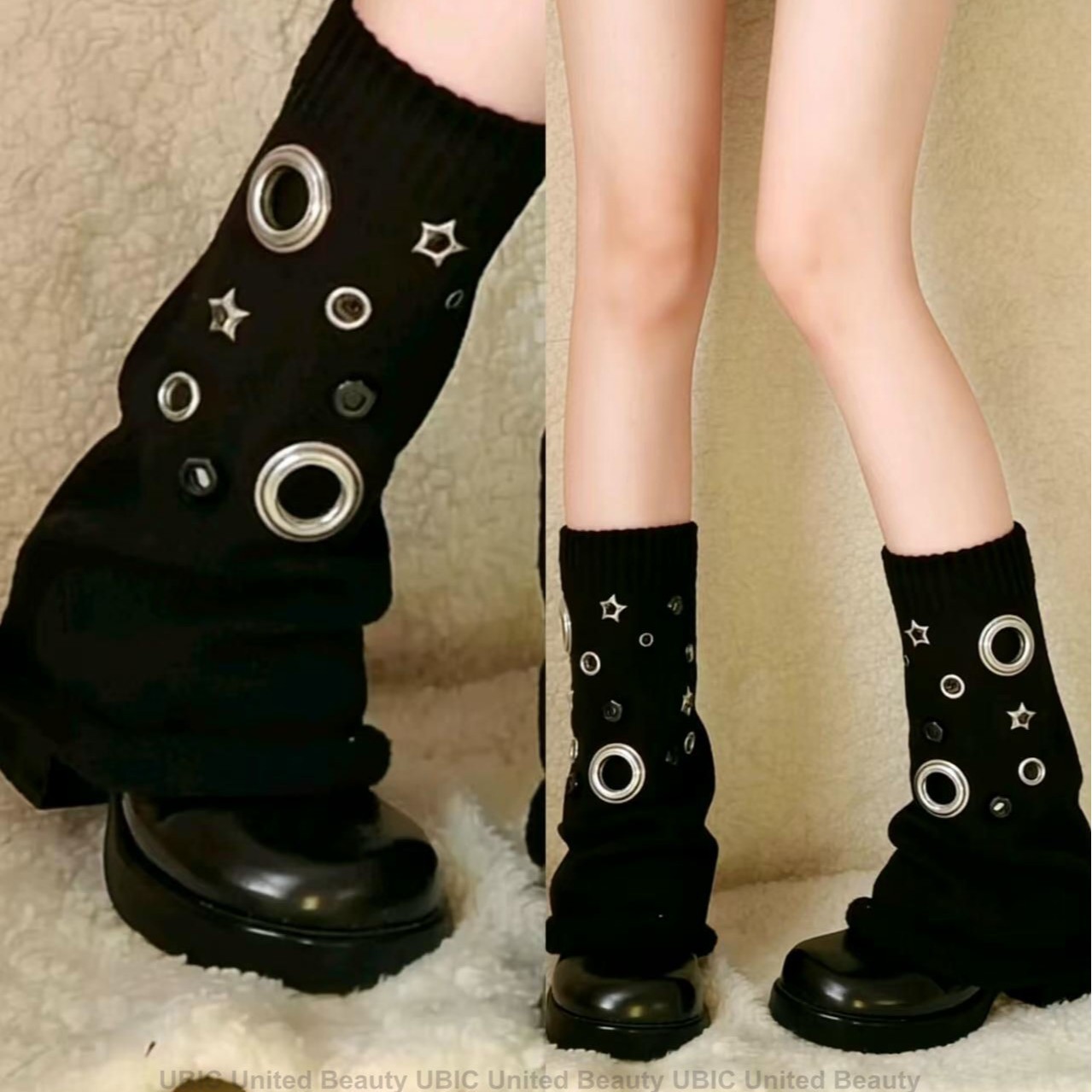 Cross-Border Ins Street Subculture Two-Dimensional Y2K Metal Decorative Clothing Cosplay Personalized Trendy Leg Gaiters