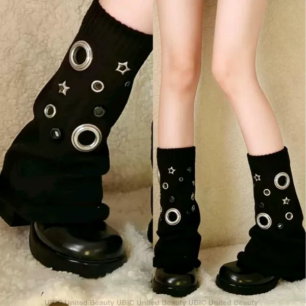 Cross-Border Ins Street Subculture Two-Dimensional Y2K Metal Decorative Clothing Cosplay Personalized Trendy Leg Gaiters