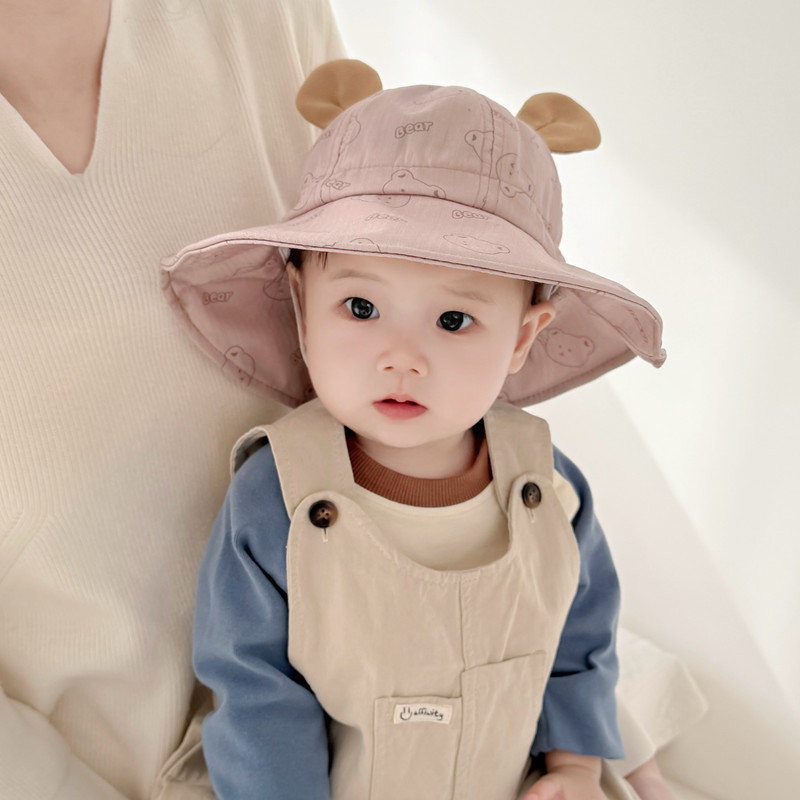 Baby pescador sombrero primavera y otoño lindo estilo coreano de protección solar al aire libre para niños y niñas sombrero transpirable gran gorra gorra