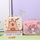 New Portable Cartoon Cosmetic Bag Souvenir Large Capacity High-Value Capibala Pu Leather Sanrio Storage Box