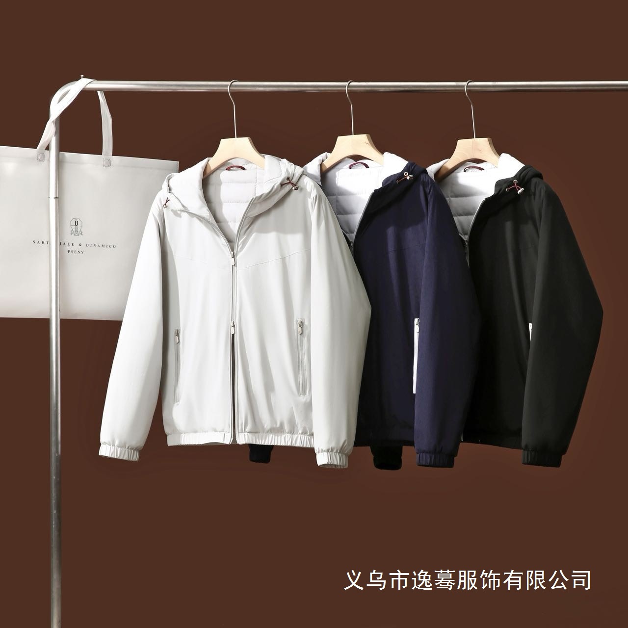 Off-Season Goods, Sheep Wool and Mulberry Silk Filled Men's Autumn and Winter Lightweight Windproof and Warm Hooded Cotton Jacket Wholesale