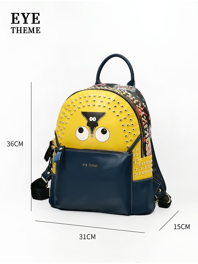 Mochila de almacenamiento de viajes universal para hombres y mujeres de gran capacidad, mochila de estudiante de dibujos animados lindo 2656 #