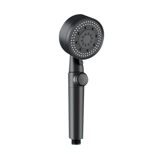 Black five-speed shower hand-held large-surface spray supercharged shower head shower head matte black hand-held shower head set