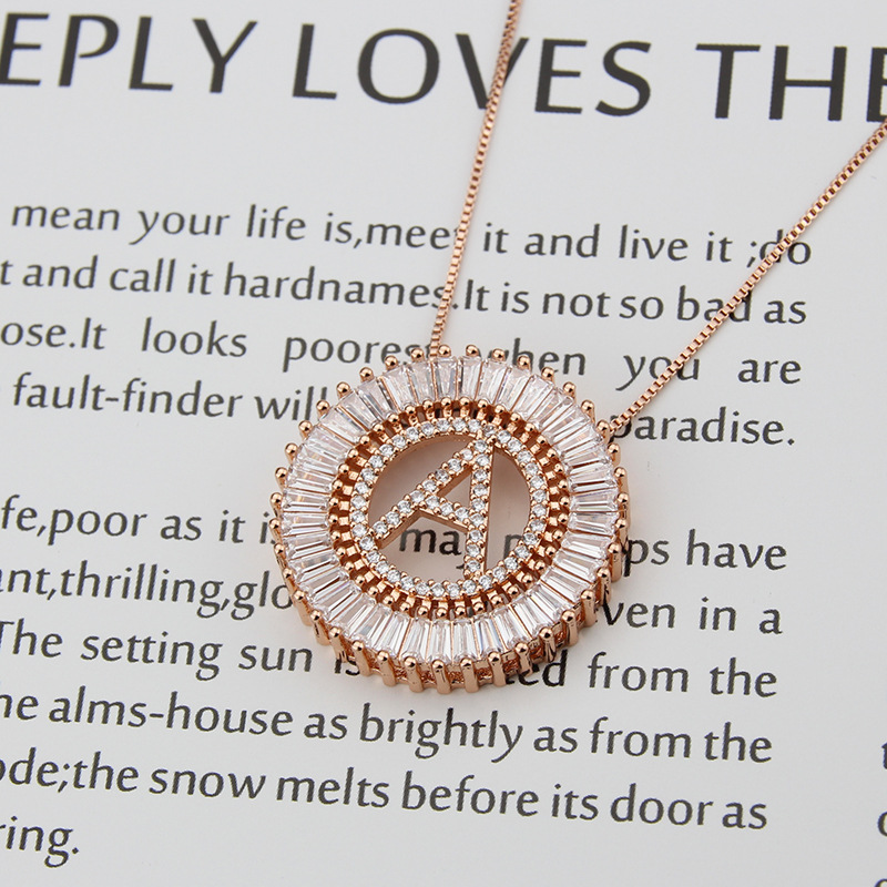 rose gold 26 English alphabet necklace