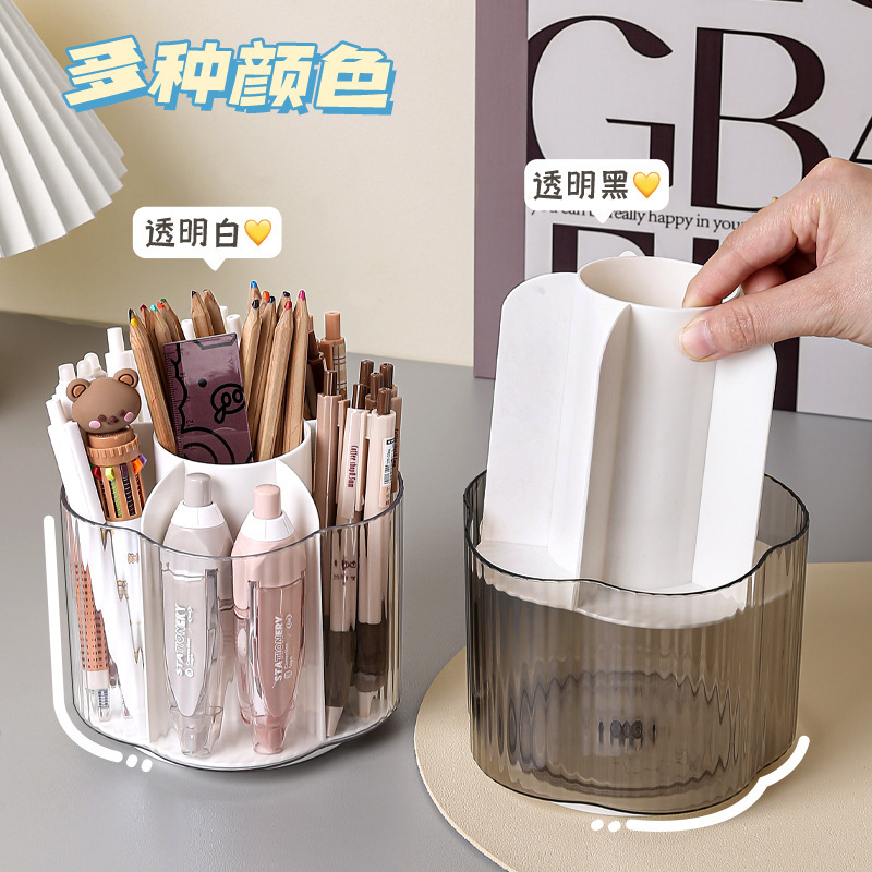 El valor facial alto es de 360 grados, el cilindro de la pluma giratorio, el escritorio multifuncional, la Caja de almacenamiento de gran capacidad, la papelería estudiantil y el estante de la pluma.