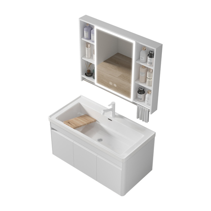 lavabo colgante simple tipo pared balcón armario de lavandería en una parte lavabo con tabla de fricción lavabo cerámica lavabo fregadero