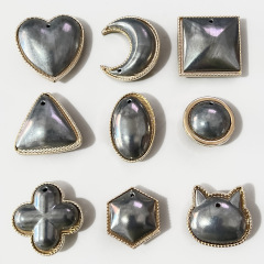 手作りDIY宋錦頭ロープバックル布モザイクアクセサリー合金異形猫頭愛底托補助材料
