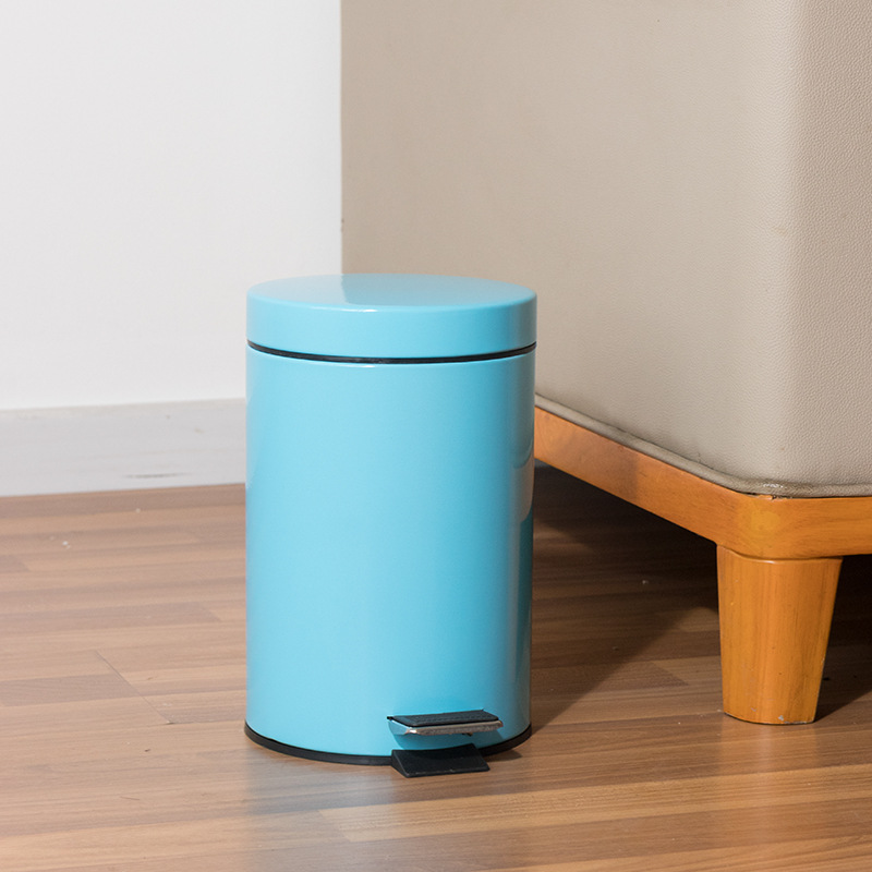 Baño pequeño de 3L para el hogar, bote de basura abatible con pedal, cubo sanitario al por mayor con tapa, cubo doble con manija
