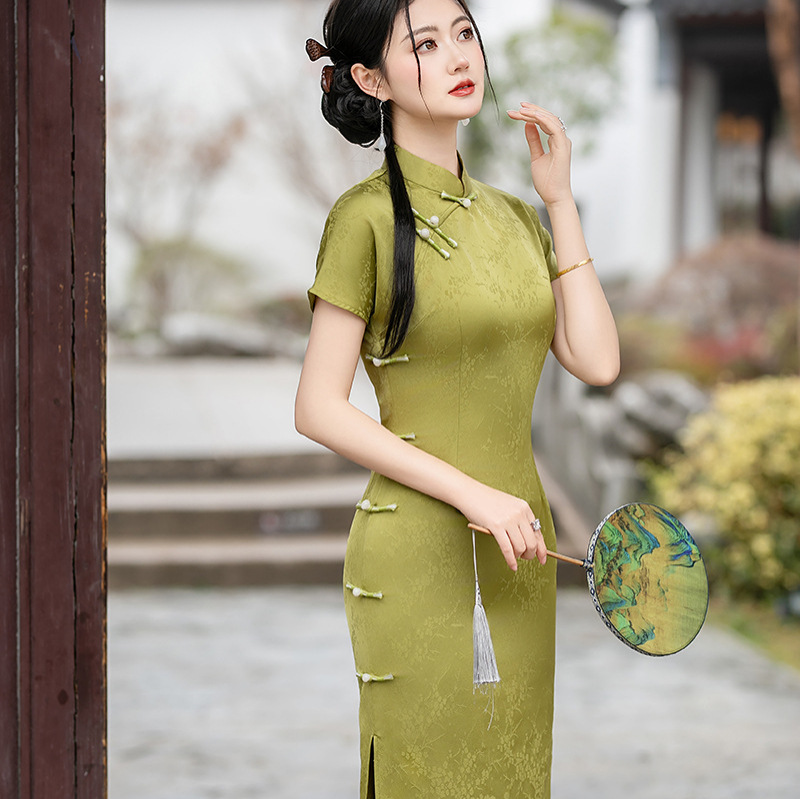 Summer fresh fashionable long cheongsam