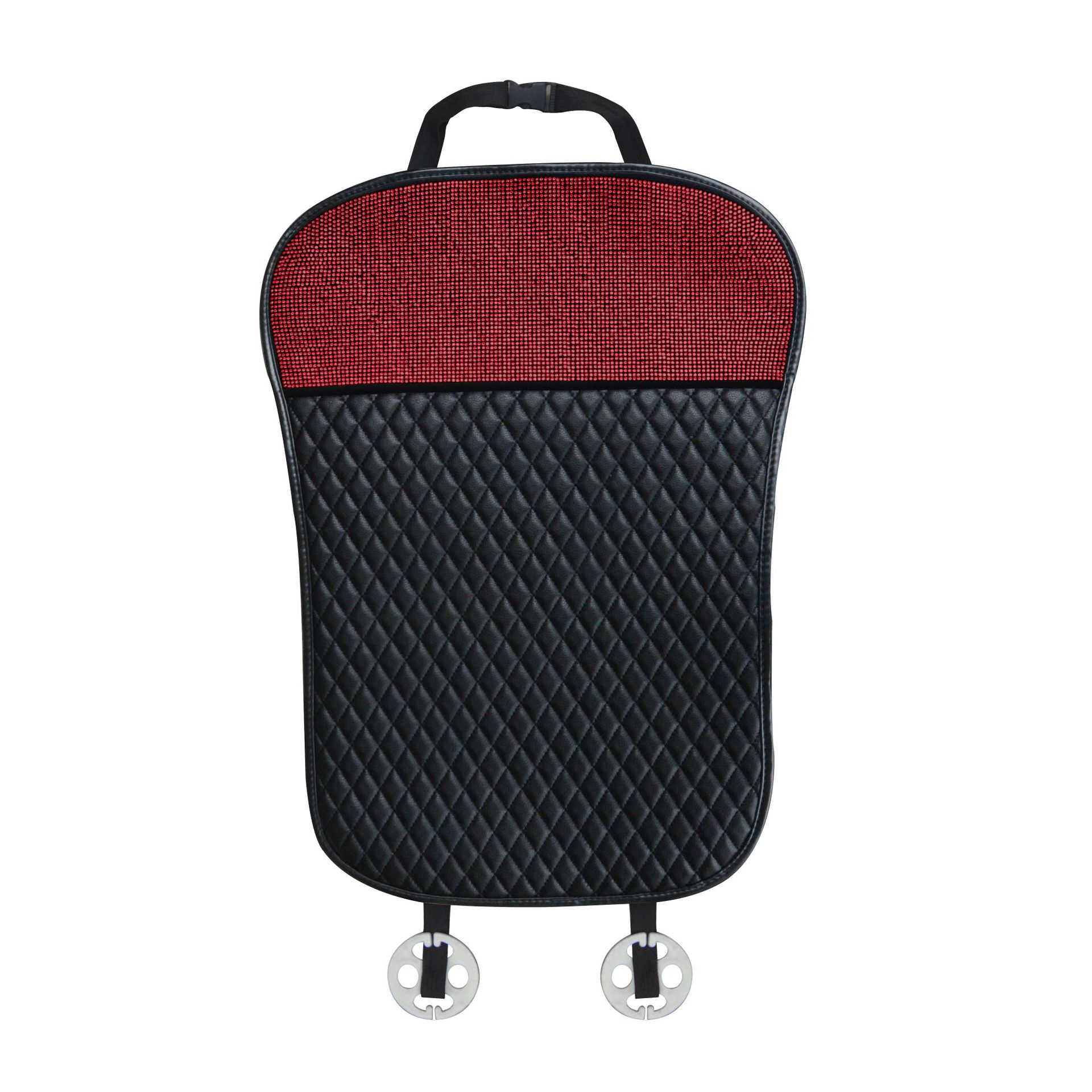 Universal – Seat cushion, seat cover Cushion Leather Rhinestone - red-diamond-leather-single-small-waist
