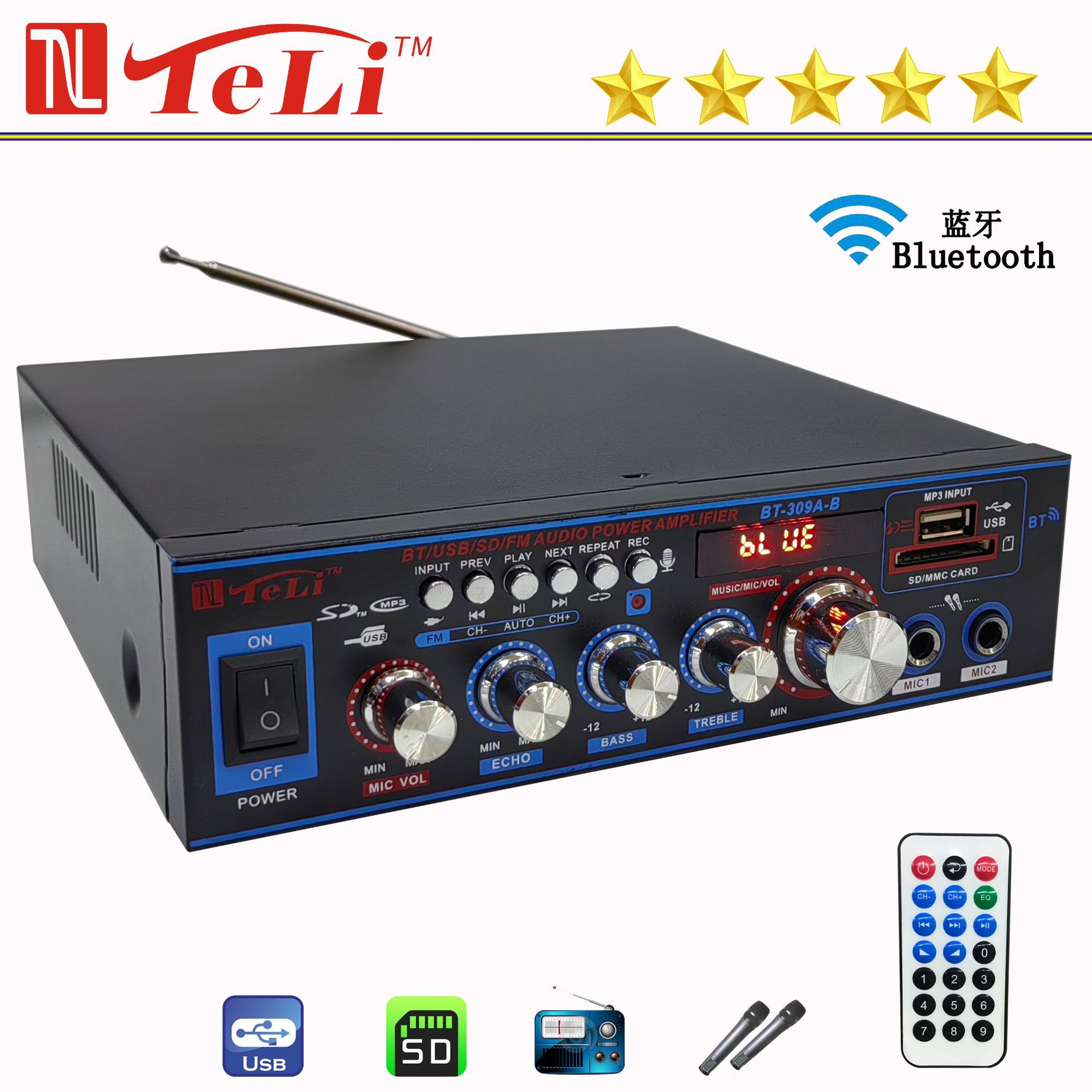 Усилитель HiFi черный EU 220V