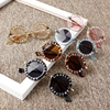 Children's fashionable sunglasses with letters, retro metal sun protection cream, Korean style, UF-protection