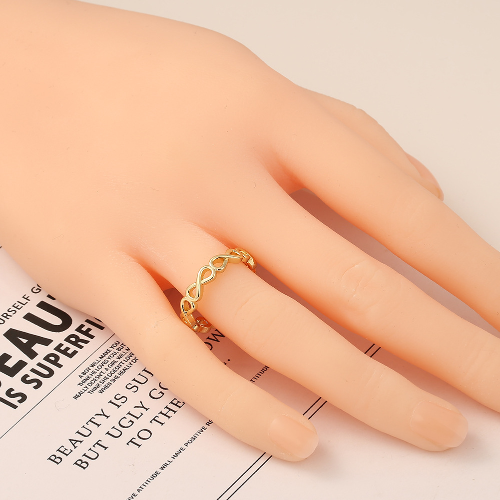 fashion copper plated real gold 8 shape open ring