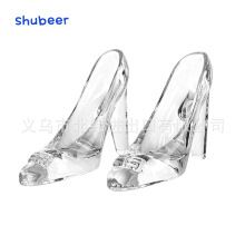 灰姑娘水晶鞋摆件品  高跟鞋透明玻璃小饰品婚庆派对  情人节礼物