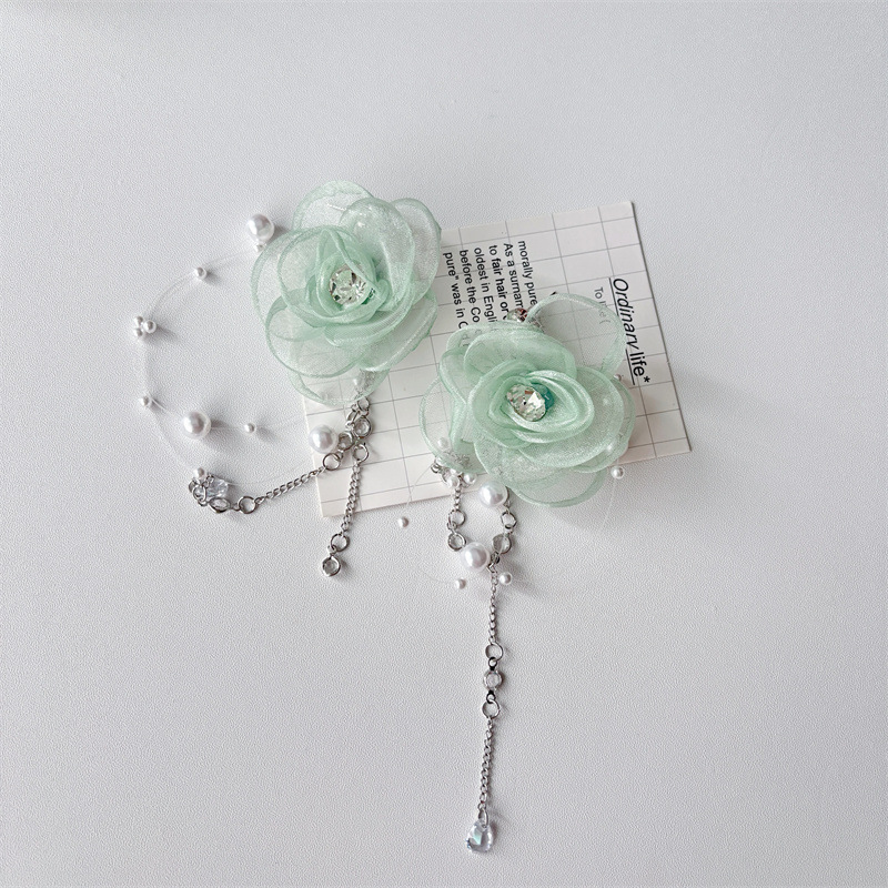 Collana con perle floreale da donna choker stile vacanza_voghion.com