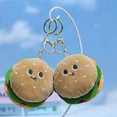 かわいい萌えハンバーガーストラップ創意的なぬいぐるみのぬいぐるみのぬいぐるみのキーホルダーのぬいぐるみの卸売り