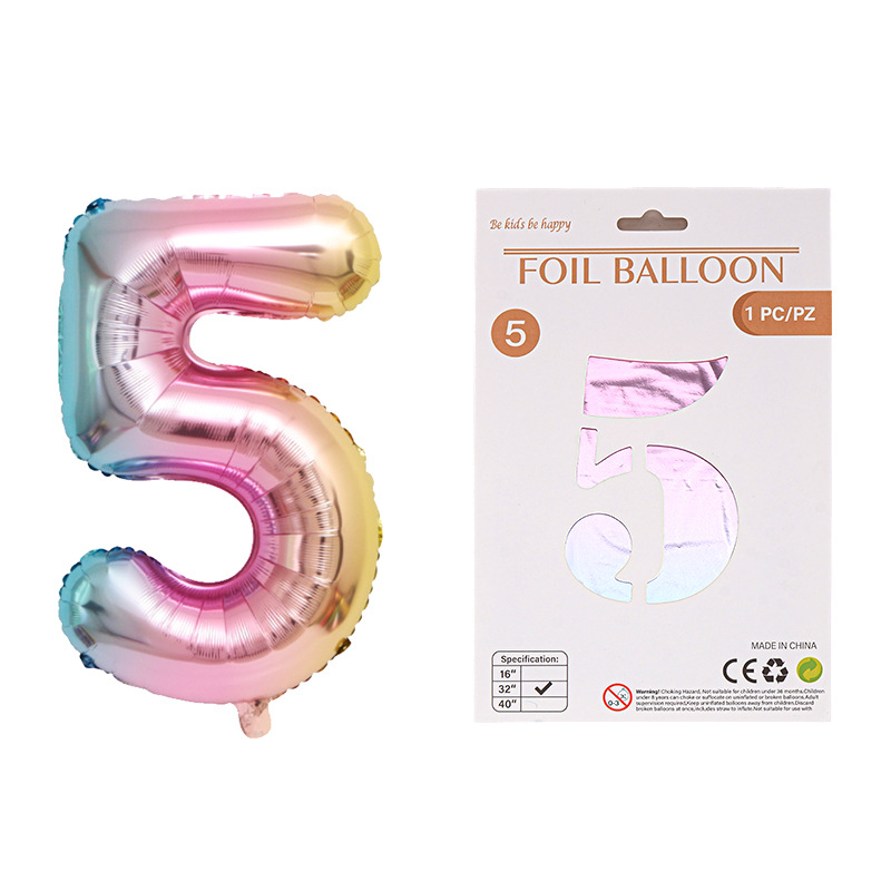 Globo de película de aluminio digital de 32 pulgadas, tarjeta de papel, tapa dura, paquete individual, cuerpo delgado, fiesta digital, globo decorativo flotante