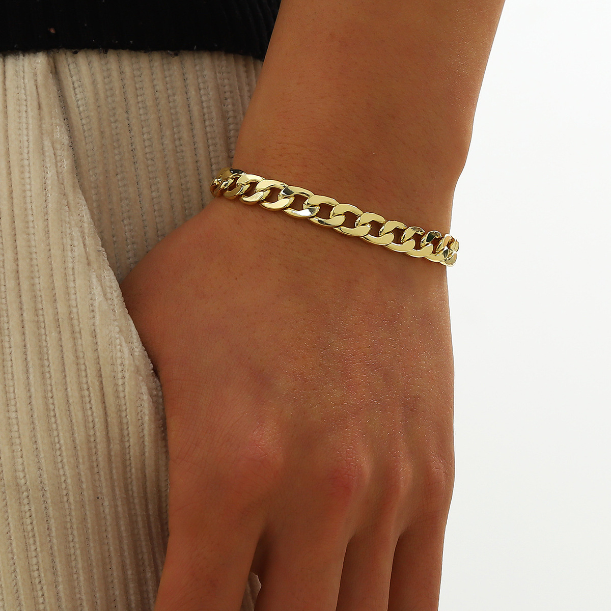 European and American Cross-Border Popular Bracelets, Simple Personalized Hand Jewelry, Iron Jewelry, High-End Men's Geometric Bracelets, New Products