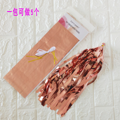 Papel de aluminio globo borla cinta Garland cumpleaños ventana decoración de la boda fiesta Navidad decoración suministros papel borla