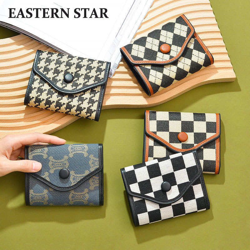 Dongxin 2022 nueva cartera de las mujeres de LA PU corto retro moda monedero transfronterizo de Moda multi-funcional bolso del estudiante