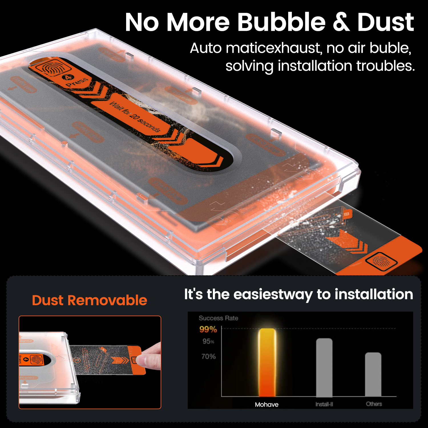 Protector de pantalla de vidrio templado de alta definición para Samsung S25U/S24+/S23/S22+, libre de polvo, resistente a huellas dactilares, recomendado para recompra.