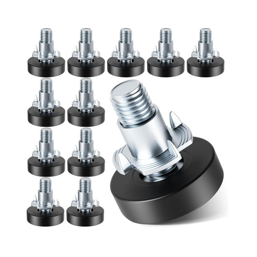 12件1/4螺纹家具调平支脚带T型螺母桌腿桌角可调节调平器凳子脚垫