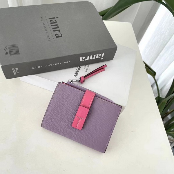 leather short wallet with zipper