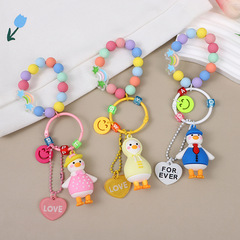 卡通可愛鴨子串珠鏈掛件手腕繩手鍊掛件小飾品批發