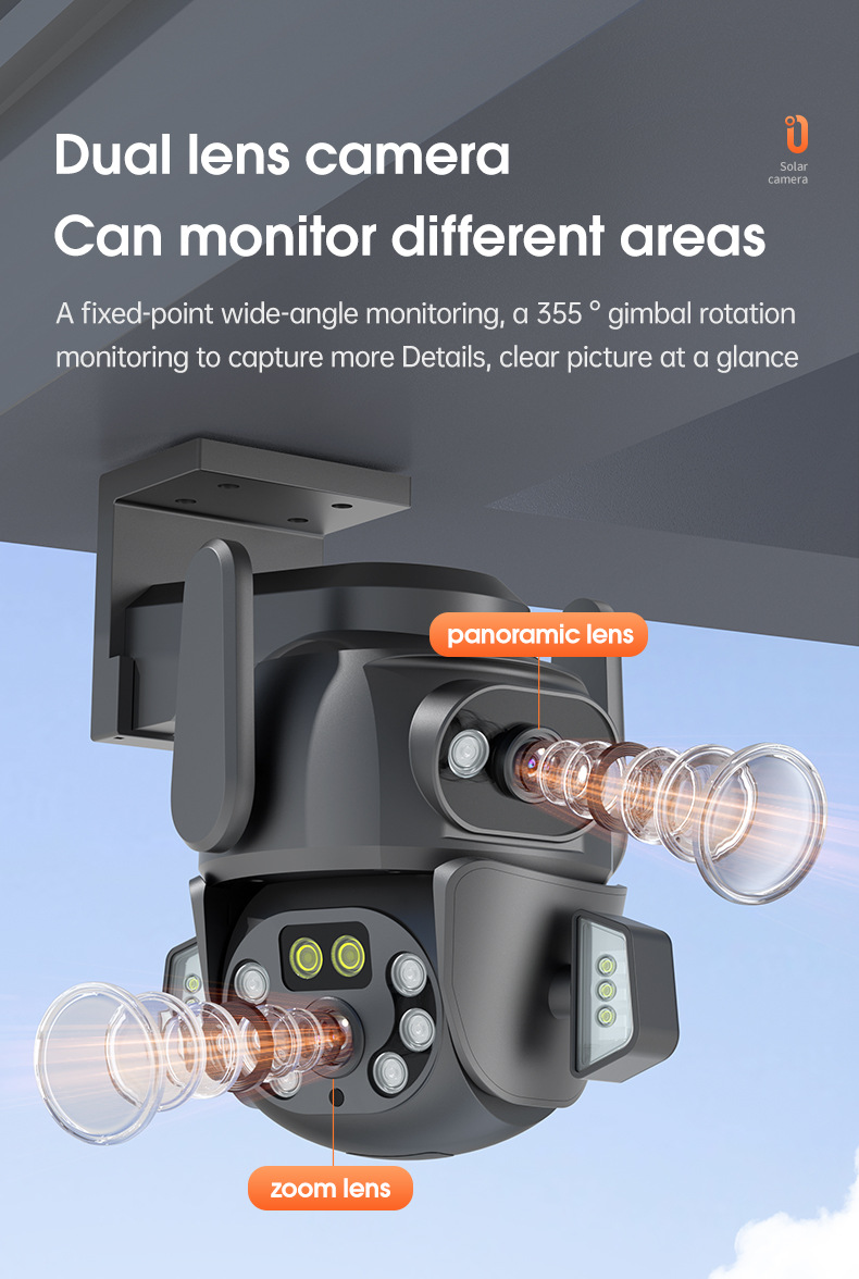 3D Positioning Mobile Phone Gun Ball WiFi Surveillance Camera Dual Screen Outdoor Waterproof Full Color Night Vision_voghion.com